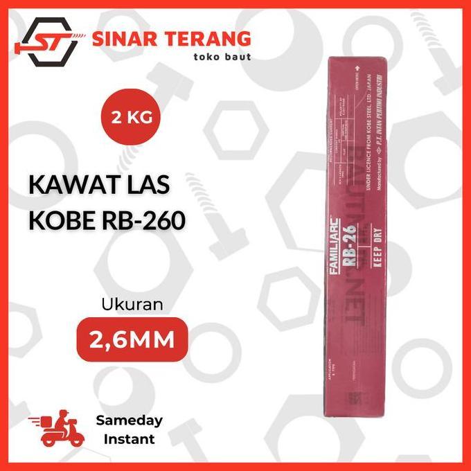(5KG) Kawat Las KOBE STEEL RB-260 2.6mm / Welding Electrode