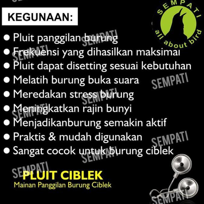 Sempati Pluit Ciblek Peluit Mainan Panggilan Burung Kicau Berkicau Gacor