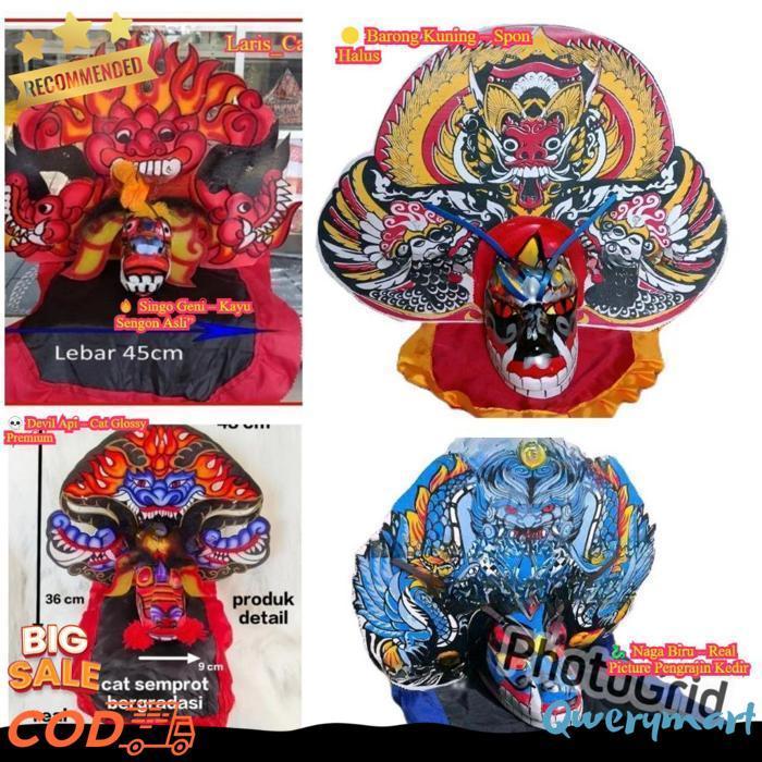 Barongan Anak Kayu Spons Caplokan Devil Reog Ponorogo Asli | Mainan Tradisional Jaranan Br 1114