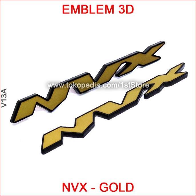 DF122 - Emblem NVX Gold Logo 3D Timbul Yamaha Aerox 155 Malaysia Not Original