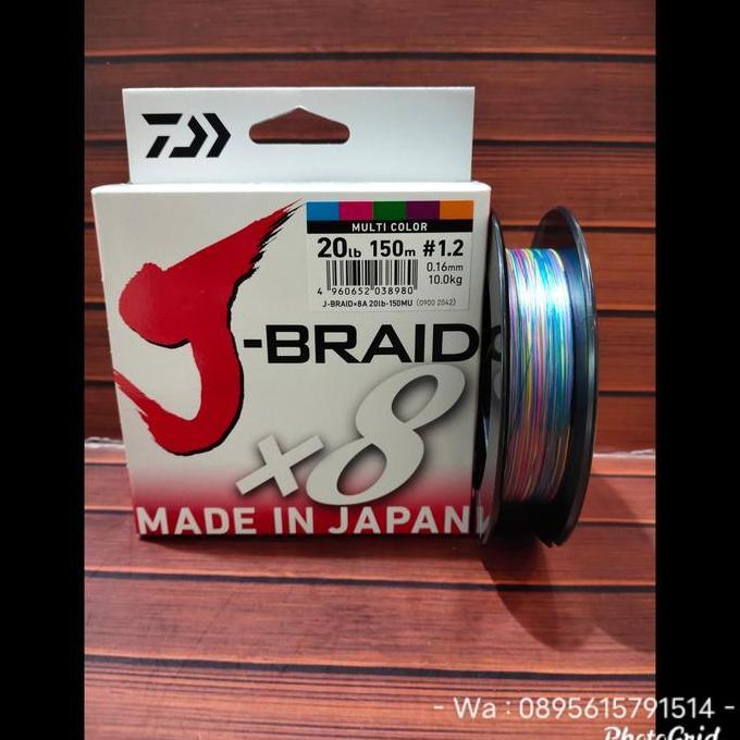 TERMURAH - Senar PE Daiwa J-Braid X8 PE 1.2 150M