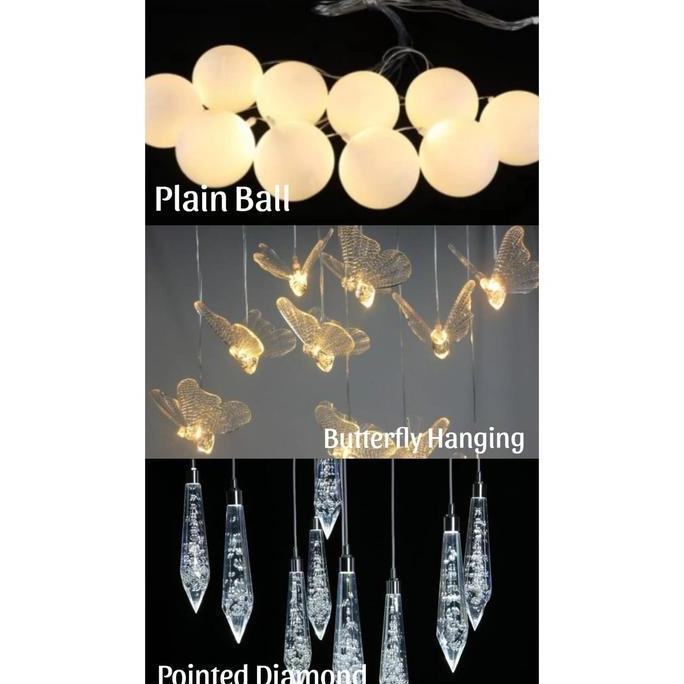 Lampu Hias Gantung Mix Dekorasi Pelaminan Lamaran Wedding LED-163