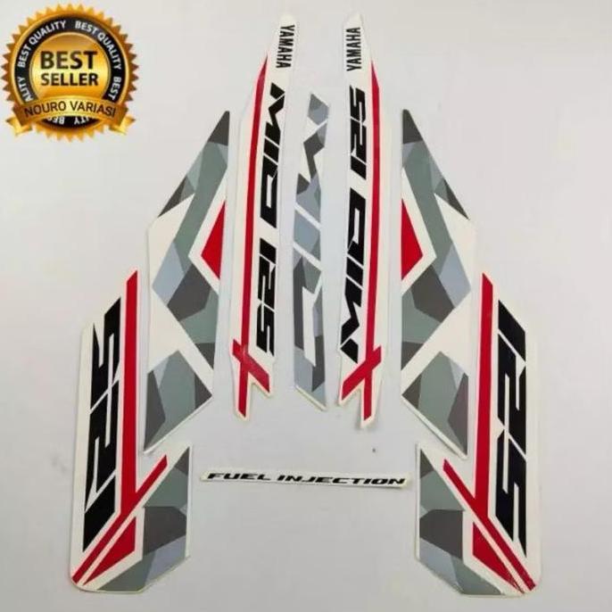 DV133 - Stiker Striping List Body Motor Yamaha Mio M3 2016 Full Putih
