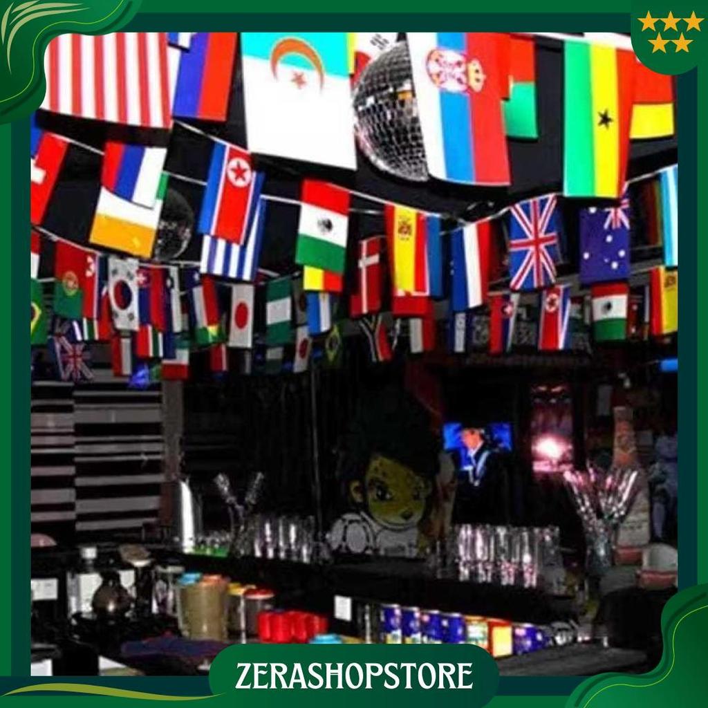 25 Meter Bendera 100 Negara 100Pcs Country Flag/Bendera Negara Dunia Renceng/Dekorasi Untuk Cafe Hot
