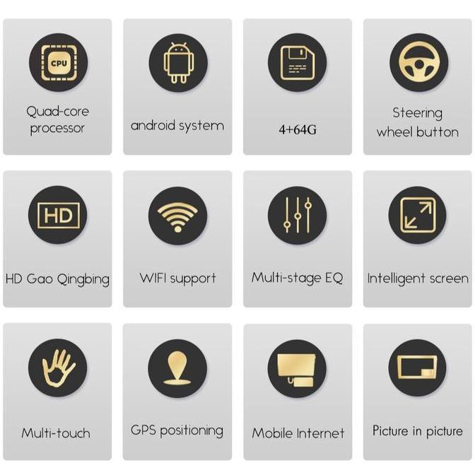 ESSGOO Head Unit Android 14 mobil 4G+64G  7/9/10 Inch 2 Din Kontrol Suhu Cerdas IPS Layer Mobil Navi