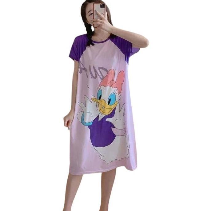 DF203 - { Cozy } Daster Long Jubah Tidur Wanita Big Size Jumbo All Varian Motif Kartun Lucu Cutie Ka