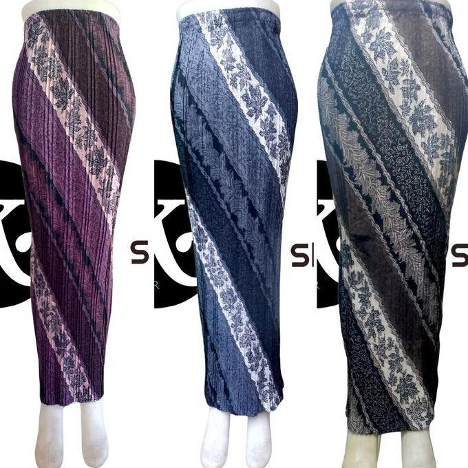 DF213 - Rok Plisket Batik Skirt Jarik Kain Bawahan Kebaya Pakaiyan Pesta Kondangan Wisuda Seragaman 