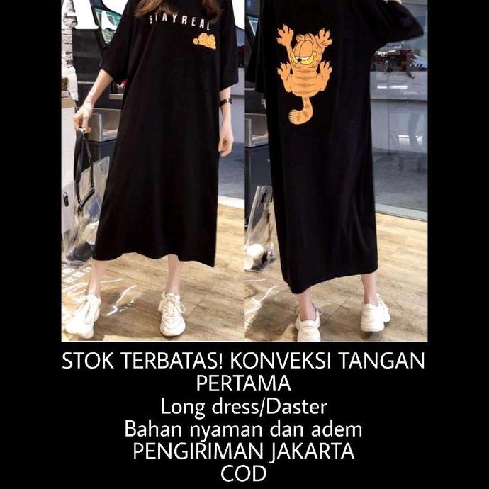 DB137 - [PANJANG PERKIRAAN DI BAWAH LUTUT] long dress JUMBO wanita STAYREAL  - konveksi murah Daster