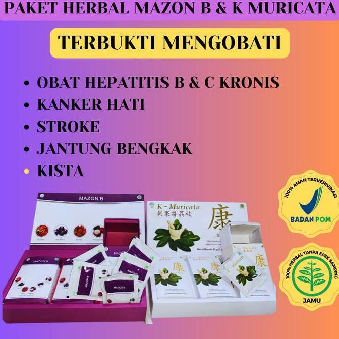 Obat Hepatitis B & C Kronis Kanker Hati Herbal Mazon B dan K Muricata Biomazo Neomorica Emoleaf Curm