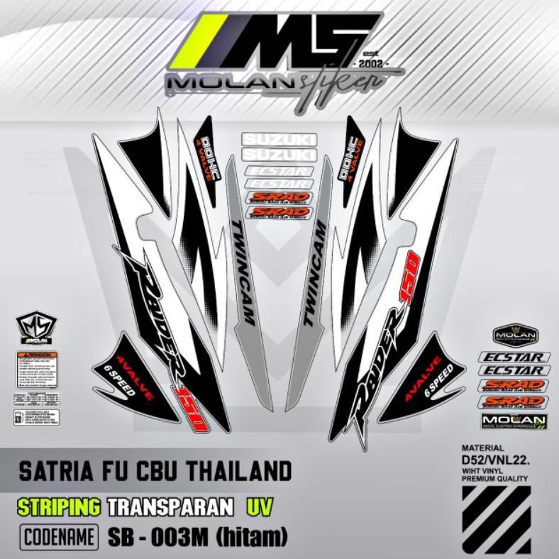 Decal Sticker Striping Variasi Transparan Uv Satria Fu Cbu Thailand 2005/2006 Raider 150 Suzuki Satr