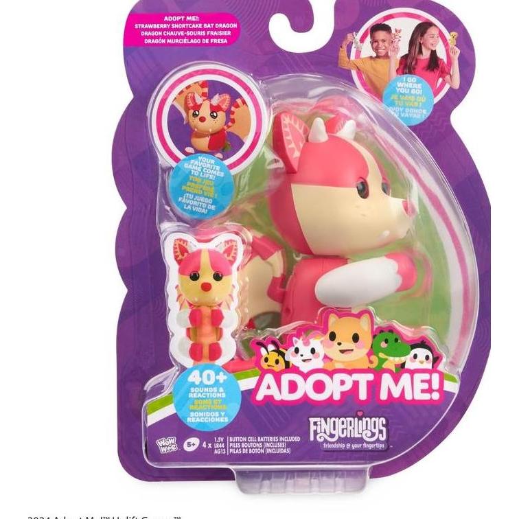 Fingerlings x Adopt me Strawberry Shortcake BAT Dragon New 2024 REACTS to Touch 40+ Sounds and React