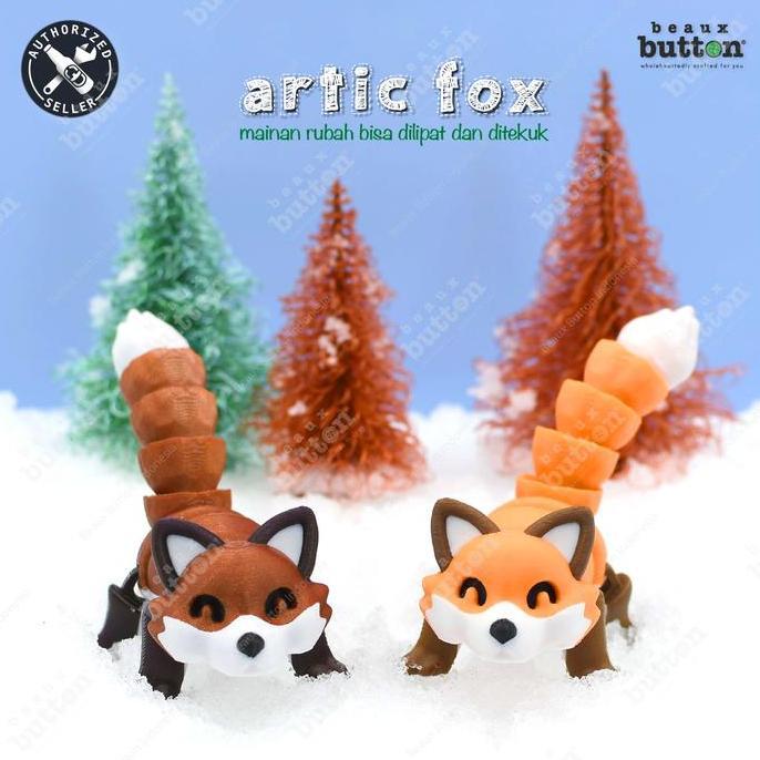 ARTIC FOX MAINAN RUBAH BISA DITEKUK HIASAN PAJANGAN FIGURE