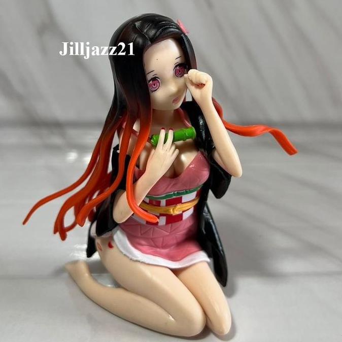 Action Figure Kimetsu No Yaiba Demon Slayer Nezuko Kamado y Cute Pose Mainan Hot Toys Pajangan Dashb
