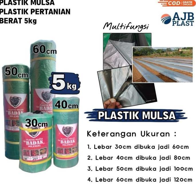plastik mulsa 5kg hitam perak 120cm 100cm 80cm 60cm plastik cabe plastik pagar sawah plastik perkebu