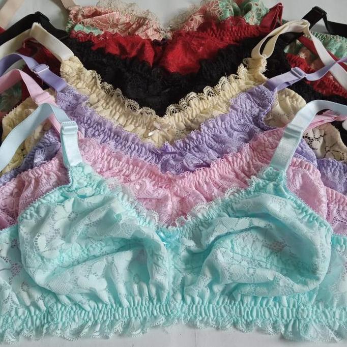 BH Wanita Paket 6 Pcs Bra Dewasa Full Renda Tanpa Kawat Tanpa Busa Nyaman Dipakai