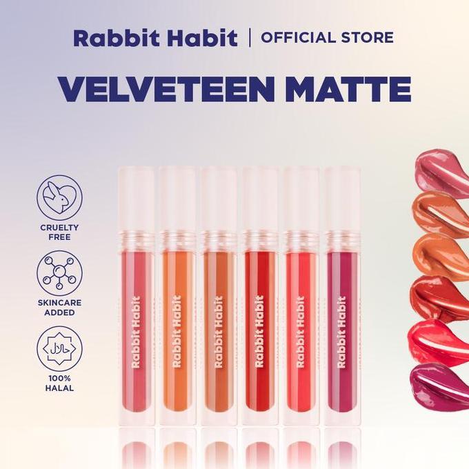 Rabbit Habit Velveteen Matte Lip Cream Natural Matte Finish, Smudge-Proof, Vegan & Cruelty-Free