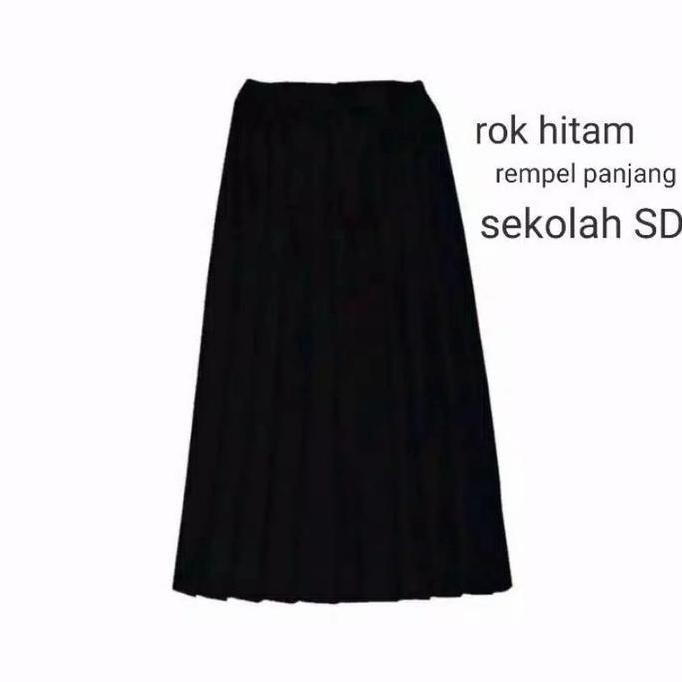rok panjang rempel warna hitam sekolah SD
