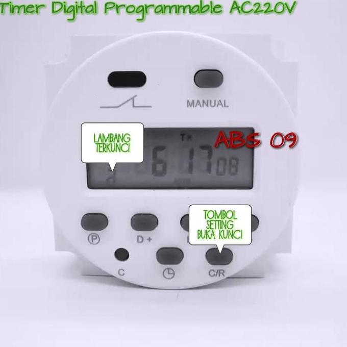 Timer Digital saklar otomatis alat on off lampu listrik AC220v AC 220v