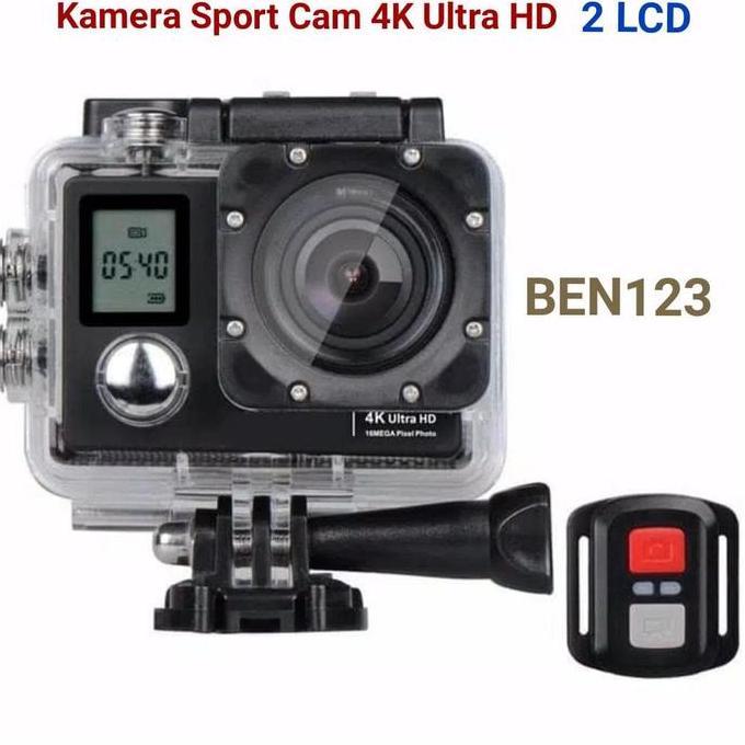 Jantikenaga - Camera Sport Cam Wifi 4K Ultra HD Dual Screen Remote Action Cam