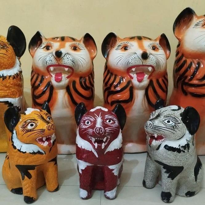 Celengan Harimau Tanah Liat Ukuran Sedang El