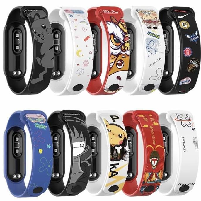 New- Strap MiBand 5 6 Strap Silicone Tali Pengganti Xiaomi Mi Band 6 Anime