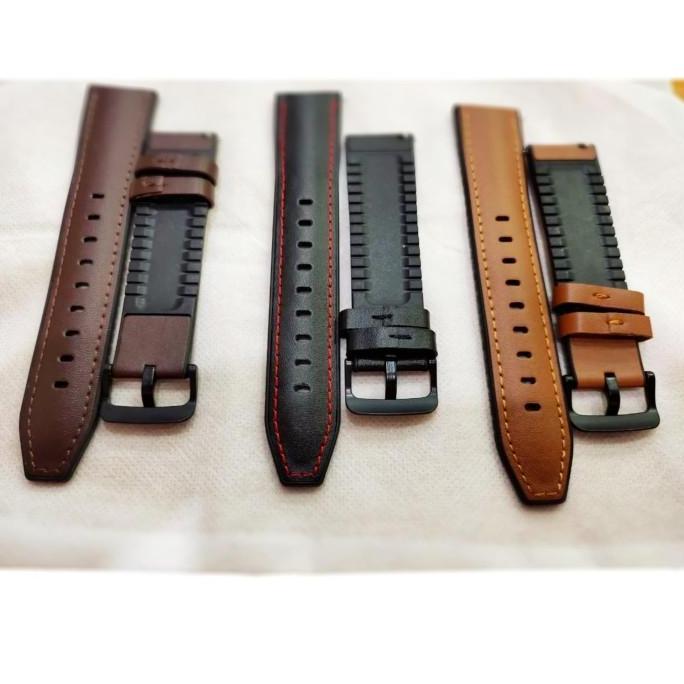 New- STRAP WATCH TALI JAM LEATHER RUBBER KULIT HUAWEI GT2E / GT 2E 46MM