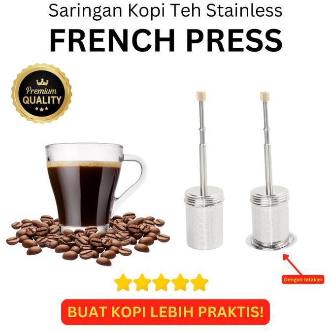 Saringan Kopi Teh Stainless PORTABLE French Press Coffee Filter - Saringan