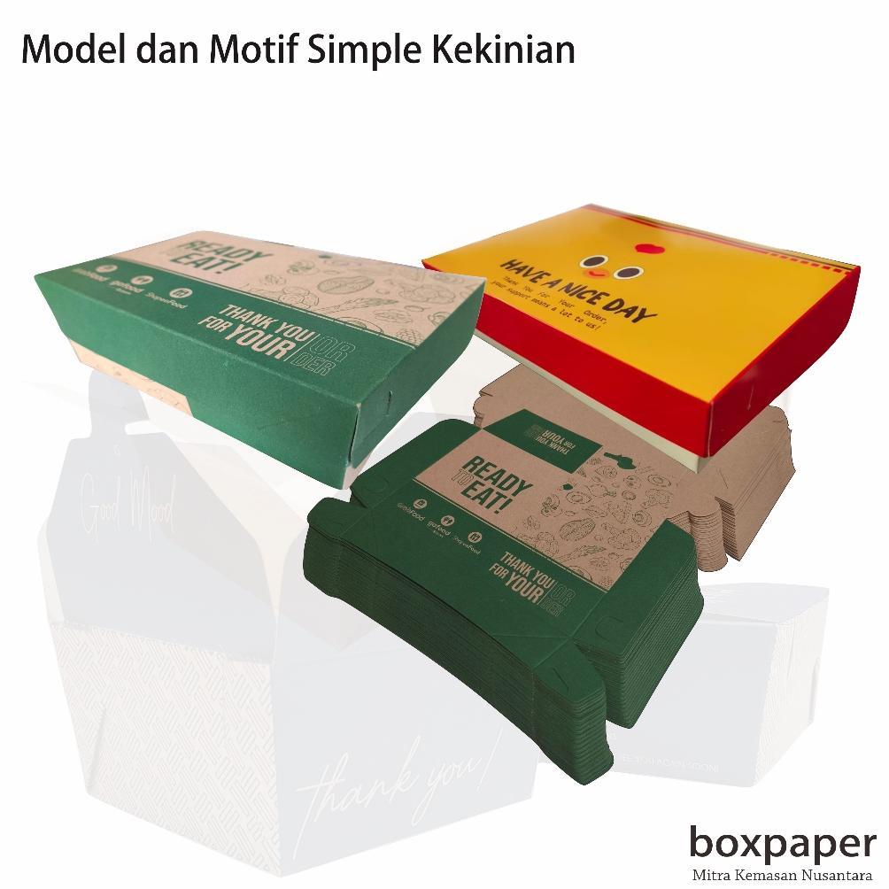 Bisa Cod Paper Lunch Box Size( L) Kertas Kemasan Kraft Ivory Putih Laminasi Makanan Ayam Geprek Gore