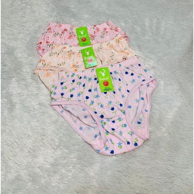 12Pcs Cd Celana Dalam Wanita Yutin Motif Bunga Sablon