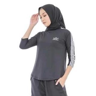 DE26 - AirFit Atasan Olahraga Wanita Lengan 7/8 Baju Sport Stretchy untuk Lari, Gym, Badminton, & Vo