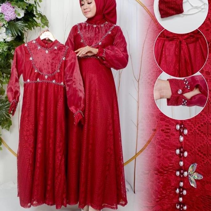 COUPLE GAMIS BRUKAT IBU DAN ANAK/GAMIS IBU DAN ANAK