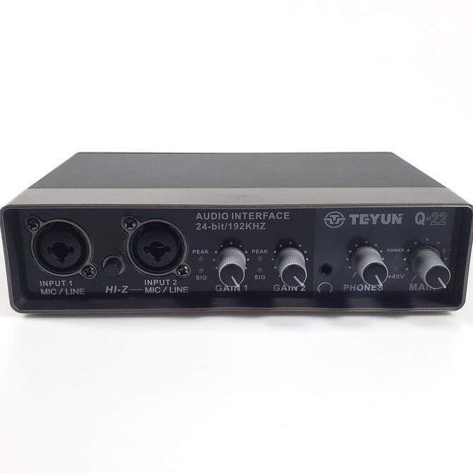 Microphone Hi-Fi Sound Card Amplifier USB Live Broadcast Hitam Q-22 Teyun [terbaik]