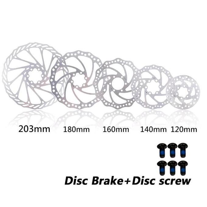 Promo Cakram Rem Sepeda MTB Road Bike Disc Brake Rotor Stainless Steel 120-203mm 6 Bolts COD