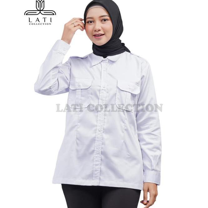Baju Dinas Putih Wanita Baju Putih Pns/Asn, Guru, Kemeja Kerja Wanita, Baju Pdh Putih Pangkat