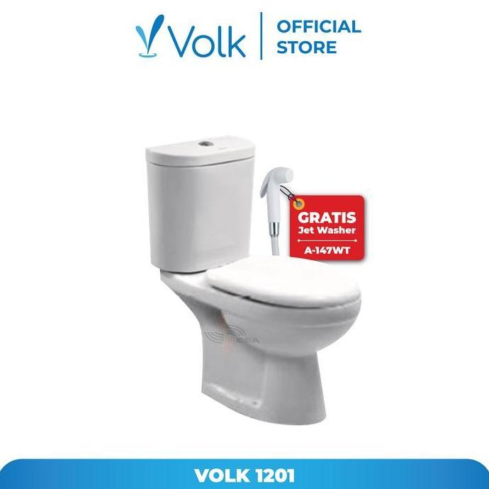 Promo Volk Closet Duduk Kloset Duduk Toilet Duduk Two Piece Kirana 1201 Bundling Jet Washer A147 Whi