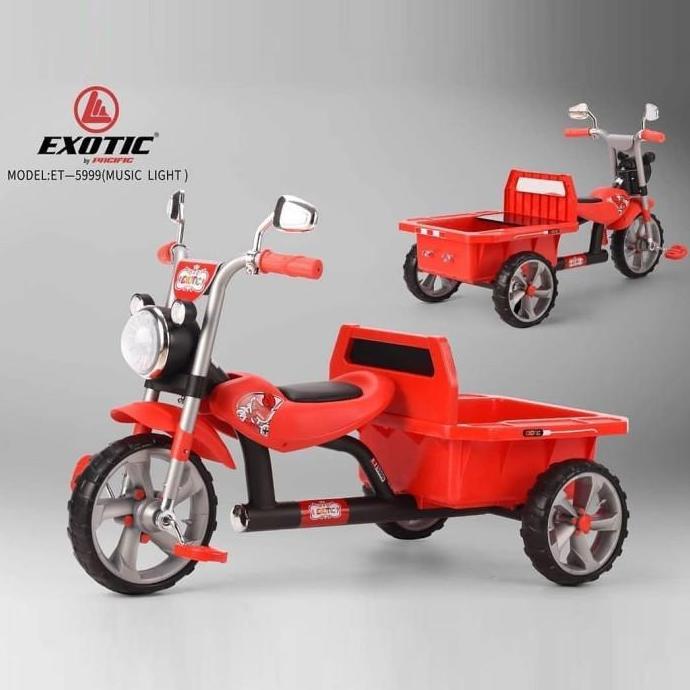 Terbaru Sepeda Roda Tiga Exotic Et-5999 Tricycle Exotic Et5999 Gerobak Anak