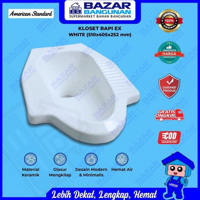 Promo American Standard - Closet Kloset Toilet Jongkok Squat WC Rapi EX White Putih AS 28,5 CM Toto 