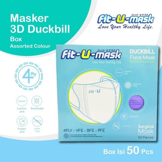 Fit-U Mask Duckbill Box 4Ply Isi 50Pcs