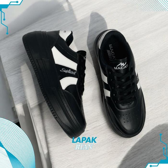 SD83 MACATI Sepatu Sneakers Wanita Hitam Putih Korean Style terbaru Sepatu Sekolah Wanita HItam Sepa