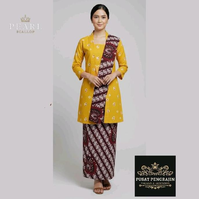 Set Kebaya Kutubaru Jumputan Panjang