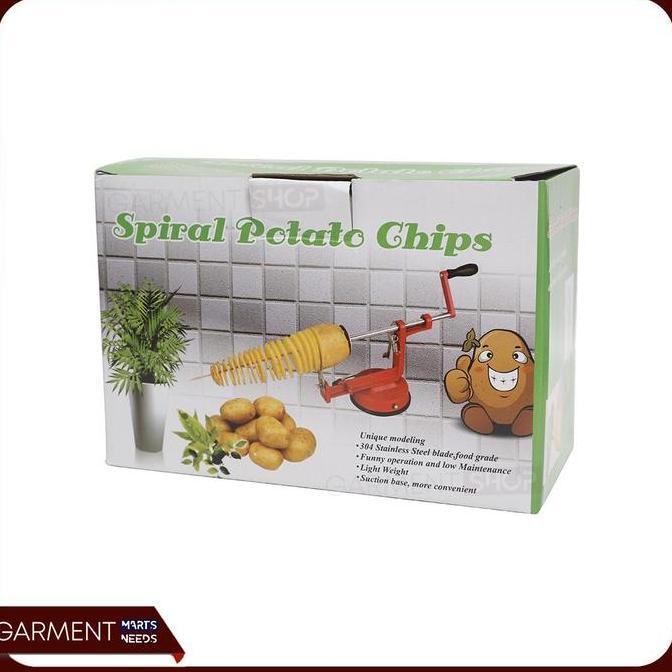Spiral Potato Slicer Chips Pengiris Pemotong Serutan Parutan Putar Ulir Keripik Kentang Ubi Singkong