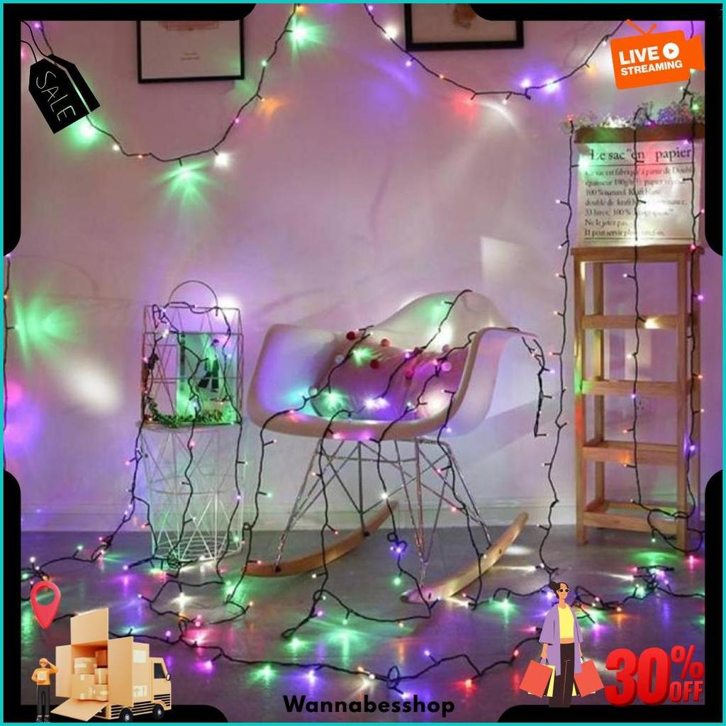 Yeraya Lampu Natal Rice 100 Led 4Meter Lampu Pohon Natal Panjang Lampu Led Hias Kamar Natal Lampu Tu