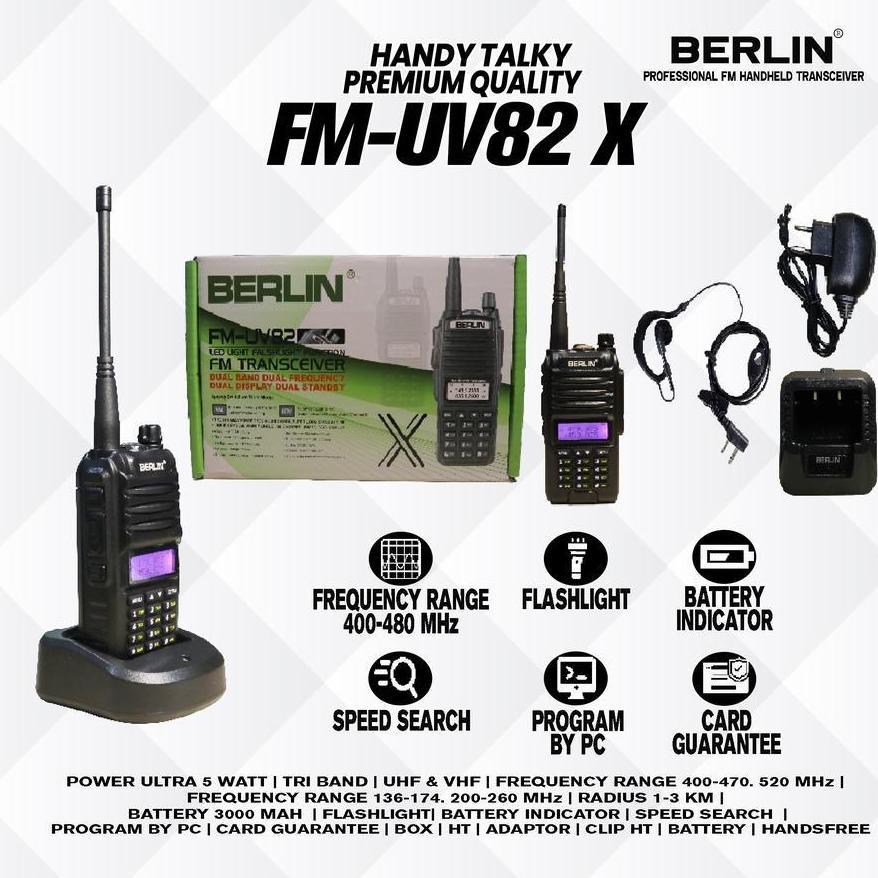 Handie Talkie HT Berlin FM UV82X Original Ht Berlin Dual Band