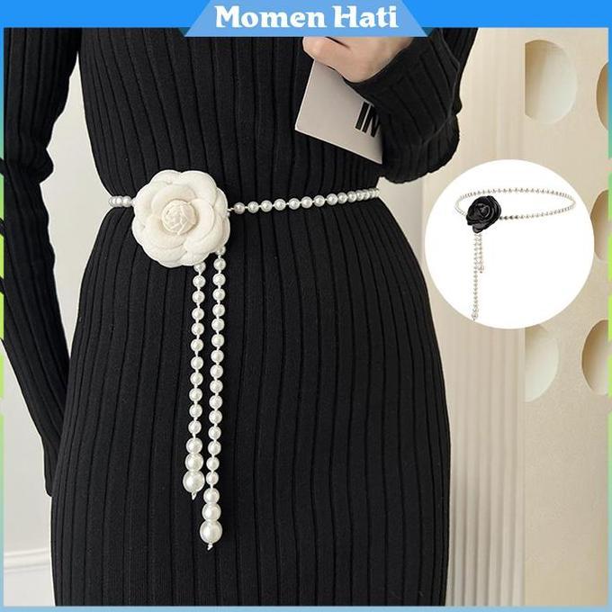 SHISHIO Ikat Pinggang Rantai Mutiara Ikat Pinggang Wanita Belt Mutiara Belt Ikat Pinggang Wanita