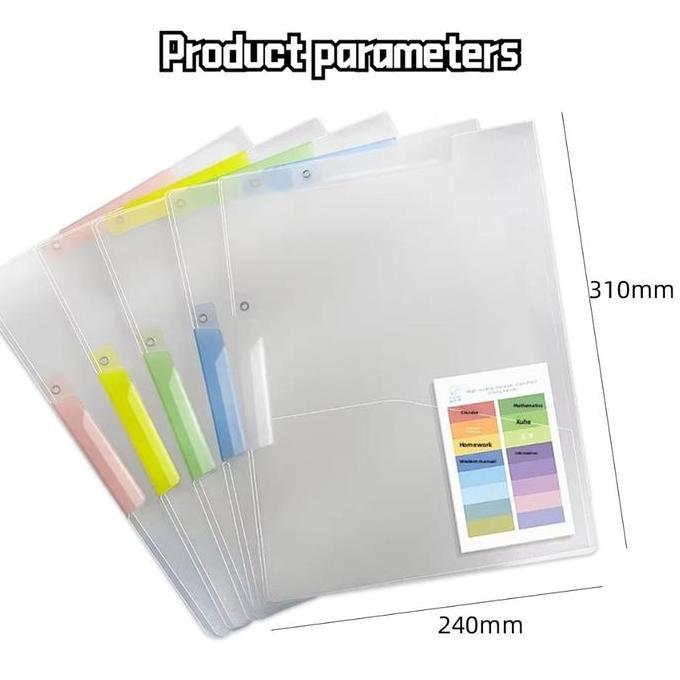 YOUEI 5PCS/Bag Folder File Dokumen Document Keeper Project Holder Transparan Clear Sleeves A3/A4