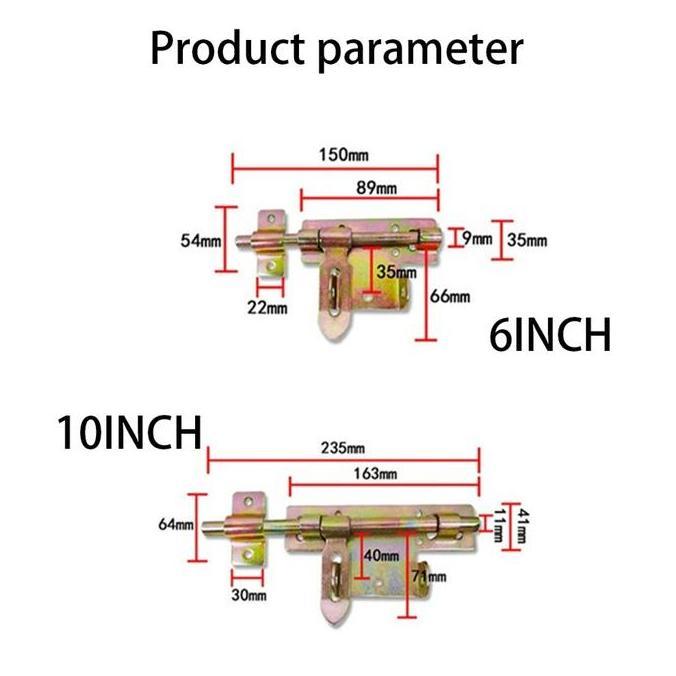 XENOFIELD Grendel Gembok Besar 6/10 in / Pintu Garasi Slot Kunci / Grendel Stainless Vincitory / Slo