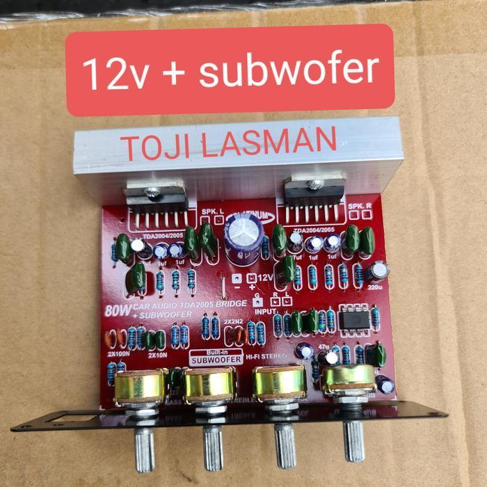 power aktif stereo tda2005 tda 2005 + subw subwofer 12v 12volt 12 v