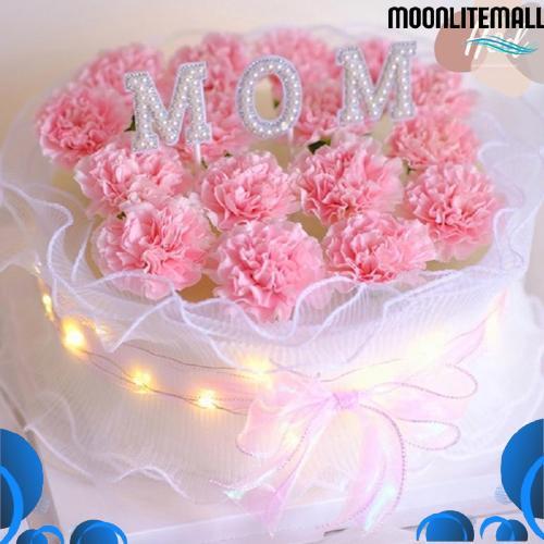 Promo Hiasan Renda Cake Tulisan Mom Model Bouquet Lace Topper Untuk Hari Ibu Birthday Valentine Moth