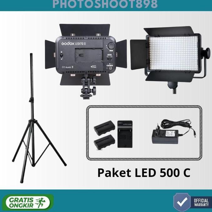LAMPU LED GODOX 500C, 500 C PAKET VIDEO LIGHTING STUDIO FOTO