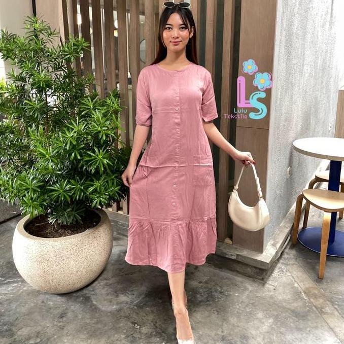 daster wanita polos bahan rayon twill ory premium ful katun halus adem nyaman di pakai sehari hari d